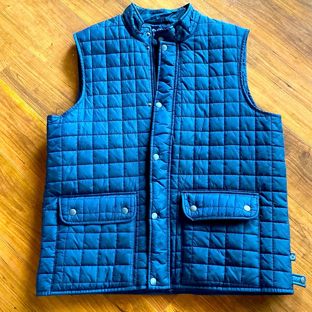 Large Mens Vest Chaps. Dark Blue. Zip and snap closure.
